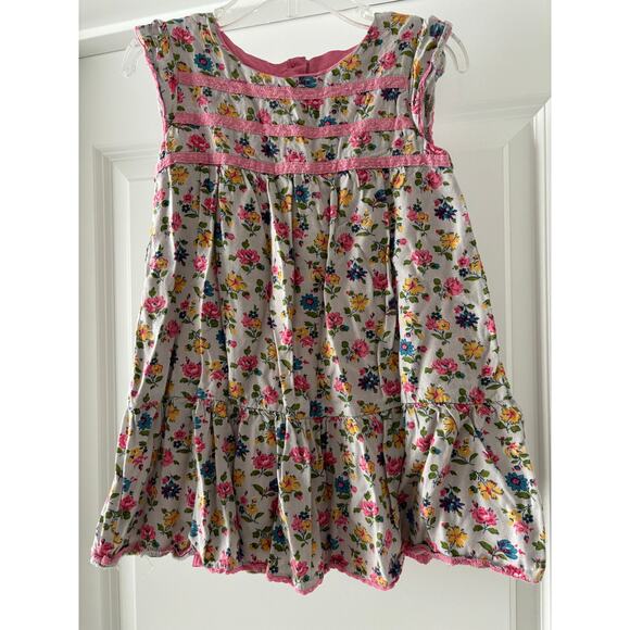 Mini Boden Pink Floral Dress 2/3 Years VGUC - Picture 1 of 4